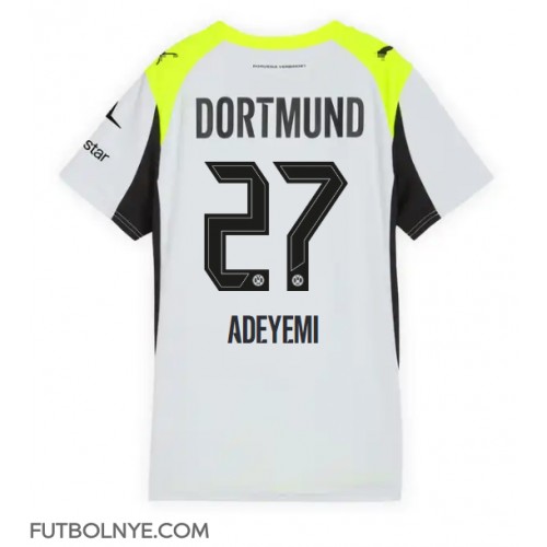Camiseta Borussia Dortmund Karim Adeyemi #27 Visitante Equipación para mujer 2025-26 manga corta